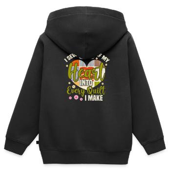 Nähen - Kinder Premium Organic Zip Hoodie - Schwarz - Hinten - AI Model Kid Male (0cm)