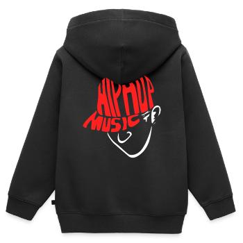 Hip hop - Sweat Premium à capuche zippé enfant bio - noir - Dos - AI Model Kid Male (0cm)