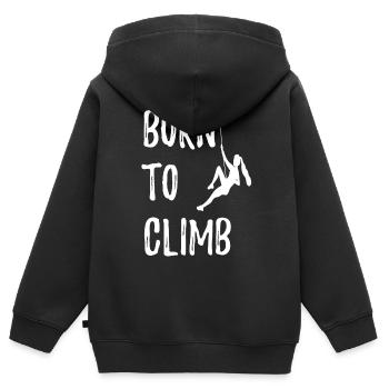 bouldering - Sweat Premium à capuche zippé enfant bio - noir - Dos - AI Model Kid Male (0cm)