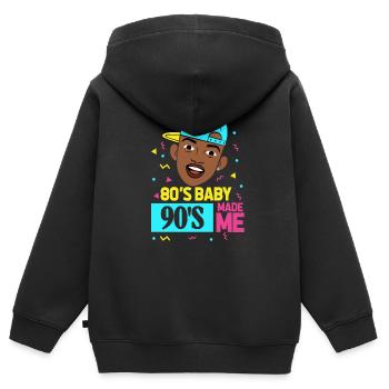 90er Jahre Hip Hop - Kinder Premium Organic Zip Hoodie - Schwarz - Hinten - AI Model Kid Male (0cm)