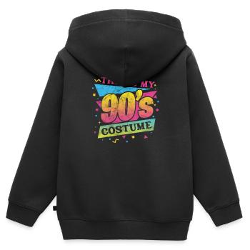 90er Jahre - Kinder Premium Organic Zip Hoodie - Schwarz - Hinten - AI Model Kid Male (0cm)