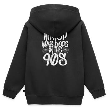 90er Jahre Hip Hop Rap Old School Retro Geschenk - Kinder Premium Organic Zip Hoodie - Schwarz - Hinten - AI Model Kid Male (0cm)