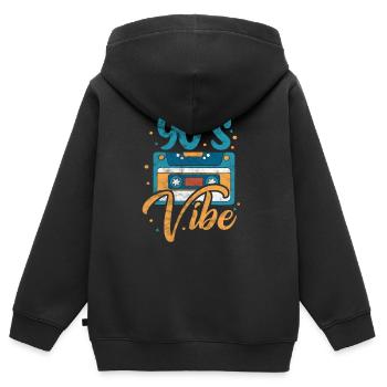 90er Jahre Neunziger 90s Kassette Retro Geschenk - Kinder Premium Organic Zip Hoodie - Schwarz - Hinten - AI Model Kid Male (0cm)