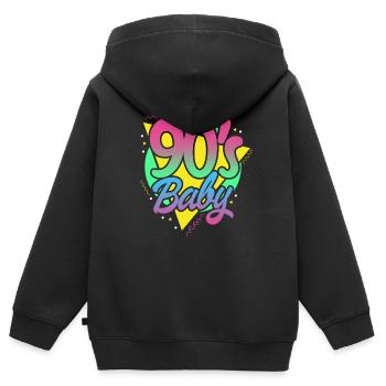 90er Jahre Neunziger 90s Retro Vintage Geschenk - Kinder Premium Organic Zip Hoodie - Schwarz - Hinten - AI Model Kid Male (0cm)