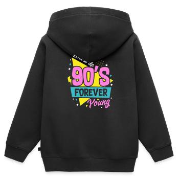 90er Jahre - Kinder Premium Organic Zip Hoodie - Schwarz - Hinten - AI Model Kid Male (0cm)