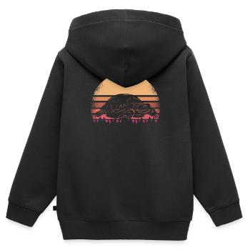 Schildkröte - Kinder Premium Organic Zip Hoodie - Schwarz - Hinten - AI Model Kid Male (0cm)