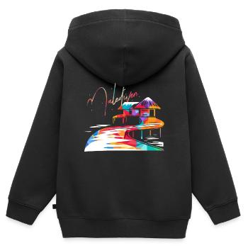 Malediven - Kinder Premium Organic Zip Hoodie - Schwarz - Hinten - AI Model Kid Male (0cm)