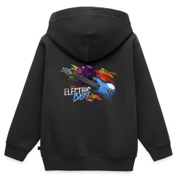 E-Bass Geschenk - Kinder Premium Organic Zip Hoodie - Schwarz - Hinten - AI Model Kid Male (0cm)