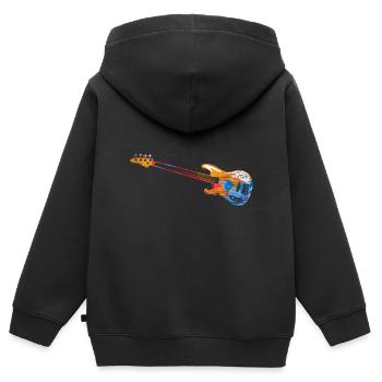 Guitares basse e-cadeau - Sweat Premium à capuche zippé enfant bio - noir - Dos - AI Model Kid Male (0cm)