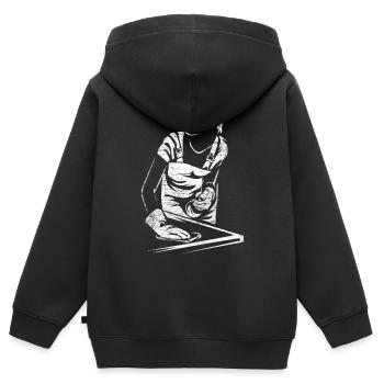 Haushälter Geschenk - Kinder Premium Organic Zip Hoodie - Schwarz - Hinten - AI Model Kid Male (0cm)