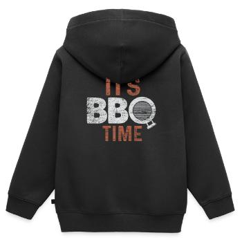 Grillen BBQ - Kinder Premium Organic Zip Hoodie - Schwarz - Hinten - AI Model Kid Male (0cm)
