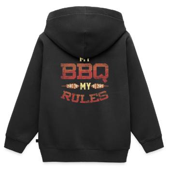 Grillen - Kinder Premium Organic Zip Hoodie - Schwarz - Hinten - AI Model Kid Male (0cm)