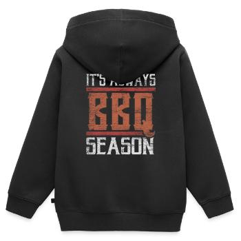 BBQ Grillen - Kinder Premium Organic Zip Hoodie - Schwarz - Hinten - AI Model Kid Male (0cm)