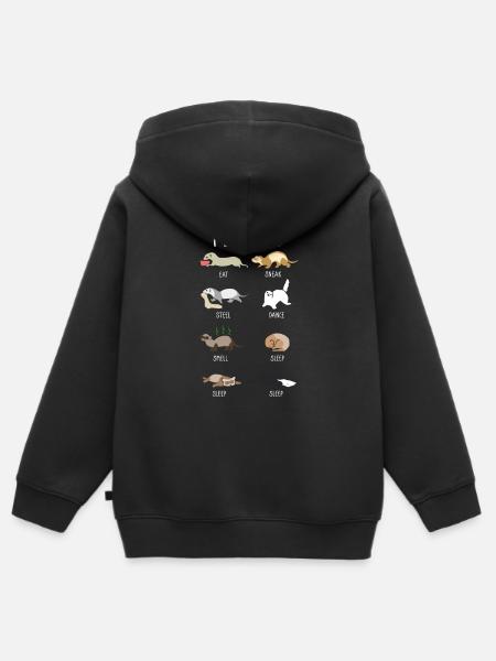 Frettchen - Kinder Premium Organic Zip Hoodie - Schwarz