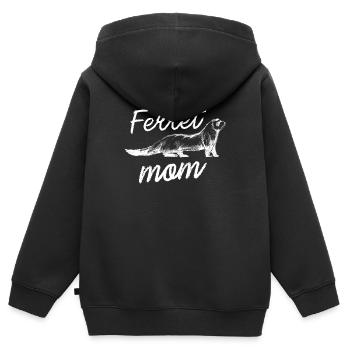 Furet - Sweat Premium à capuche zippé enfant bio - noir - Dos - AI Model Kid Male (0cm)
