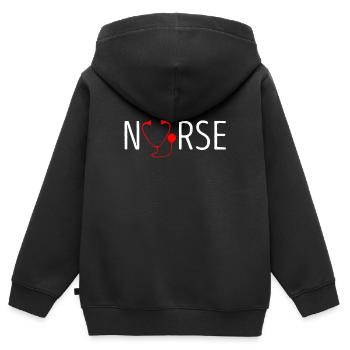Krankenschwester Krankenpfleger - Kinder Premium Organic Zip Hoodie - Schwarz - Hinten - AI Model Kid Male (0cm)