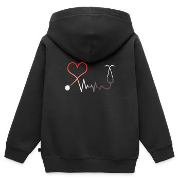 Krankenschwester Krankenpfleger - Kinder Premium Organic Zip Hoodie - Schwarz - Hinten - AI Model Kid Male (0cm)