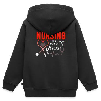 Krankenschwester Krankenpfleger - Kinder Premium Organic Zip Hoodie - Schwarz - Hinten - AI Model Kid Male (0cm)