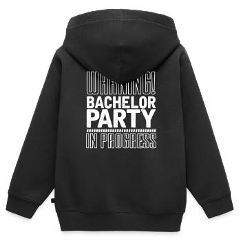 Soirée de célibataire - Sweat Premium à capuche zippé enfant bio - noir - Dos - AI Model Kid Male (0cm)