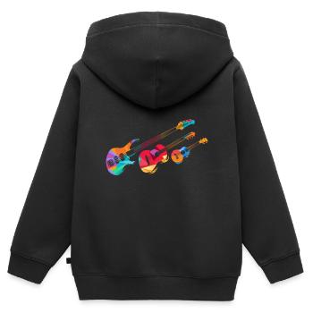 Minimal Musik - Kinder Premium Organic Zip Hoodie - Schwarz - Hinten - AI Model Kid Male (0cm)