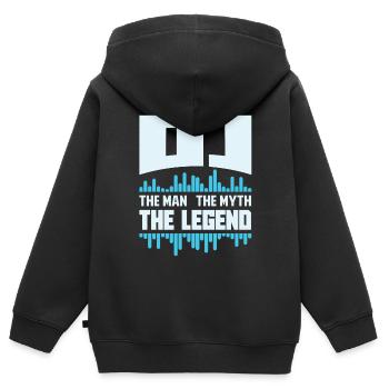 DJ - Sweat Premium à capuche zippé enfant bio - noir - Dos - AI Model Kid Male (0cm)
