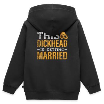 Soirée de célibataire - Sweat Premium à capuche zippé enfant bio - noir - Dos - AI Model Kid Male (0cm)