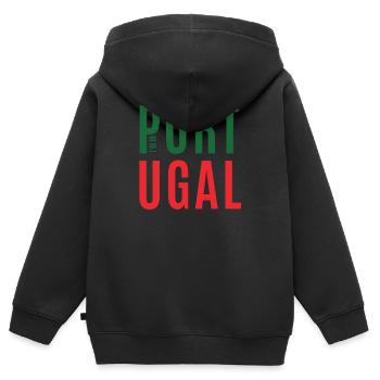 Portugal - Kinder Premium Organic Zip Hoodie - Schwarz - Hinten - AI Model Kid Male (0cm)