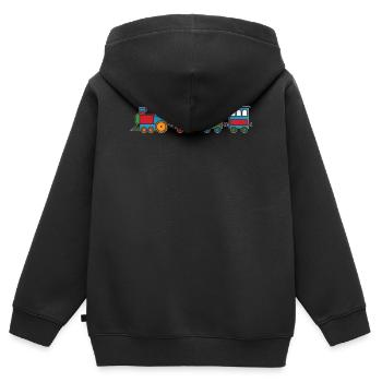 Train - Sweat Premium à capuche zippé enfant bio - noir - Dos - AI Model Kid Male (0cm)
