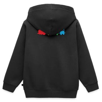 Train - Sweat Premium à capuche zippé enfant bio - noir - Dos - AI Model Kid Male (0cm)