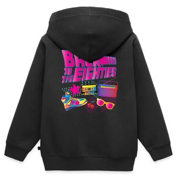 80s costume party gift 80s - Kids Premium Organic Zip-up Hoodie - black - Back - AI Model Kid Male (0cm)