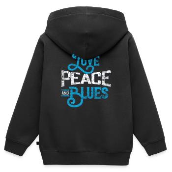 Blues - Kinder Premium Organic Zip Hoodie - Schwarz - Hinten - AI Model Kid Male (0cm)