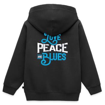 Blues - Kinder Premium Organic Zip Hoodie - Schwarz - Hinten - AI Model Kid Male (0cm)