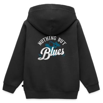 Blues - Kinder Premium Organic Zip Hoodie - Schwarz - Hinten - AI Model Kid Male (0cm)