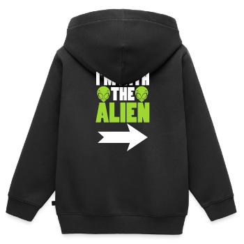 Alien - Kinder Premium Organic Zip Hoodie - Schwarz - Hinten - AI Model Kid Male (0cm)