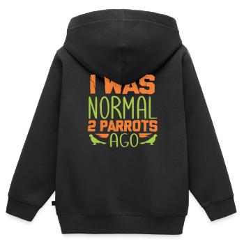 Perroquet - Sweat Premium à capuche zippé enfant bio - noir - Dos - AI Model Kid Male (0cm)