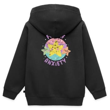 Angst Ängstlich Anxiety Ängstlichkeit Geschenk - Kinder Premium Organic Zip Hoodie - Schwarz - Hinten - AI Model Kid Male (0cm)