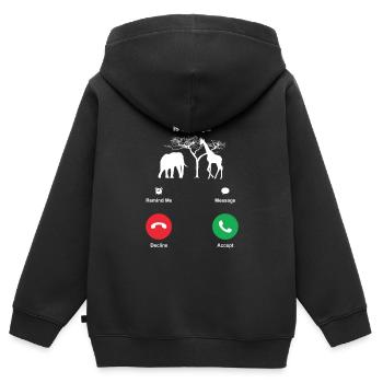 Safari - Kinder Premium Organic Zip Hoodie - Schwarz - Hinten - AI Model Kid Male (0cm)