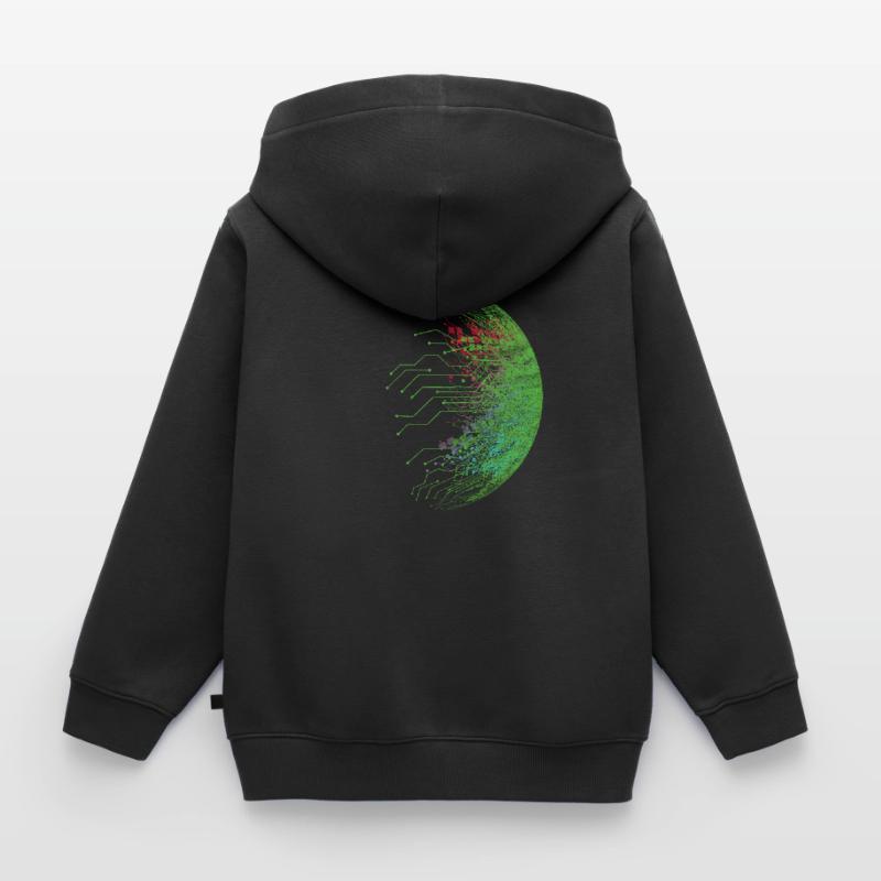 Cadeau de nerd informatique programmeur de code binaire Sweat Premium à capuche zippé enfant bio