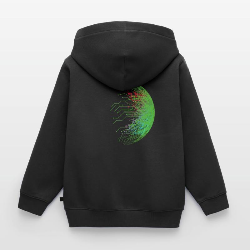 Binary code Kids Premium Organic Zip-up Hoodie