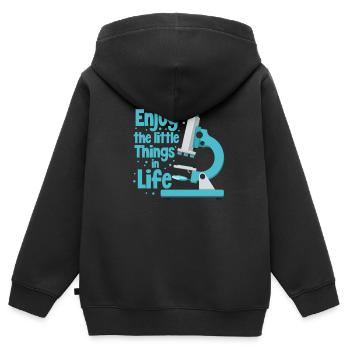 Biologie - Kinder Premium Organic Zip Hoodie - Schwarz - Hinten - AI Model Kid Male (0cm)