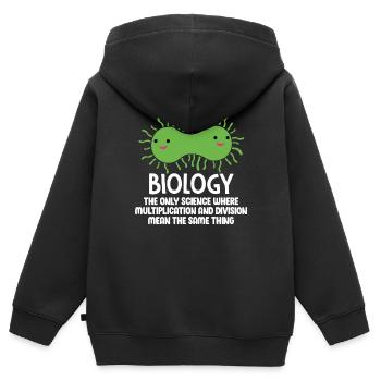 Biologie - Kinder Premium Organic Zip Hoodie - Schwarz - Hinten - AI Model Kid Male (0cm)