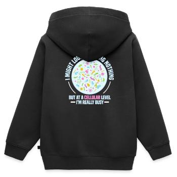 Biologie - Kinder Premium Organic Zip Hoodie - Schwarz - Hinten - AI Model Kid Male (0cm)