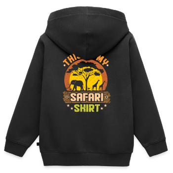 Safari - Kinder Premium Organic Zip Hoodie - Schwarz - Hinten - AI Model Kid Male (0cm)