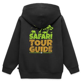 Safari - Kinder Premium Organic Zip Hoodie - Schwarz - Hinten - AI Model Kid Male (0cm)