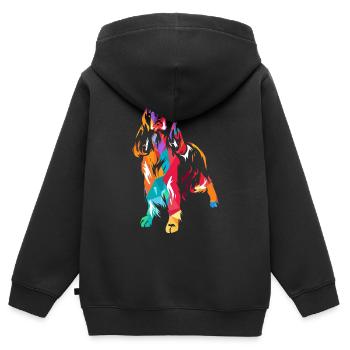 English Springer Spaniel - Kinder Premium Organic Zip Hoodie - Schwarz - Hinten - AI Model Kid Male (0cm)