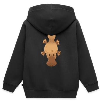Schnabeltier - Kinder Premium Organic Zip Hoodie - Schwarz - Hinten - AI Model Kid Male (0cm)