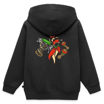 Afrobeat Reggae - Kinder Premium Organic Zip Hoodie - Schwarz - Hinten - AI Model Kid Male (0cm)