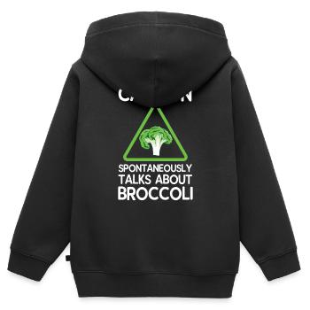 Brokkoli - Kinder Premium Organic Zip Hoodie - Schwarz - Hinten - AI Model Kid Male (0cm)