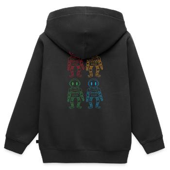 Roboter - Kinder Premium Organic Zip Hoodie - Schwarz - Hinten - AI Model Kid Male (0cm)