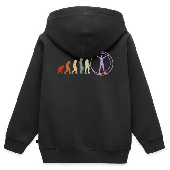 EVOLUTION RHÖNRAD Rhönradturner Gymnastik Vintage - Kinder Premium Organic Zip Hoodie - Schwarz - Hinten - AI Model Kid Male (0cm)